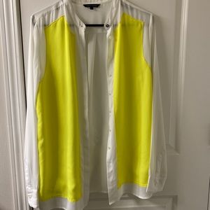 White and Neon Yellow Blouse Tommy Hilfiger